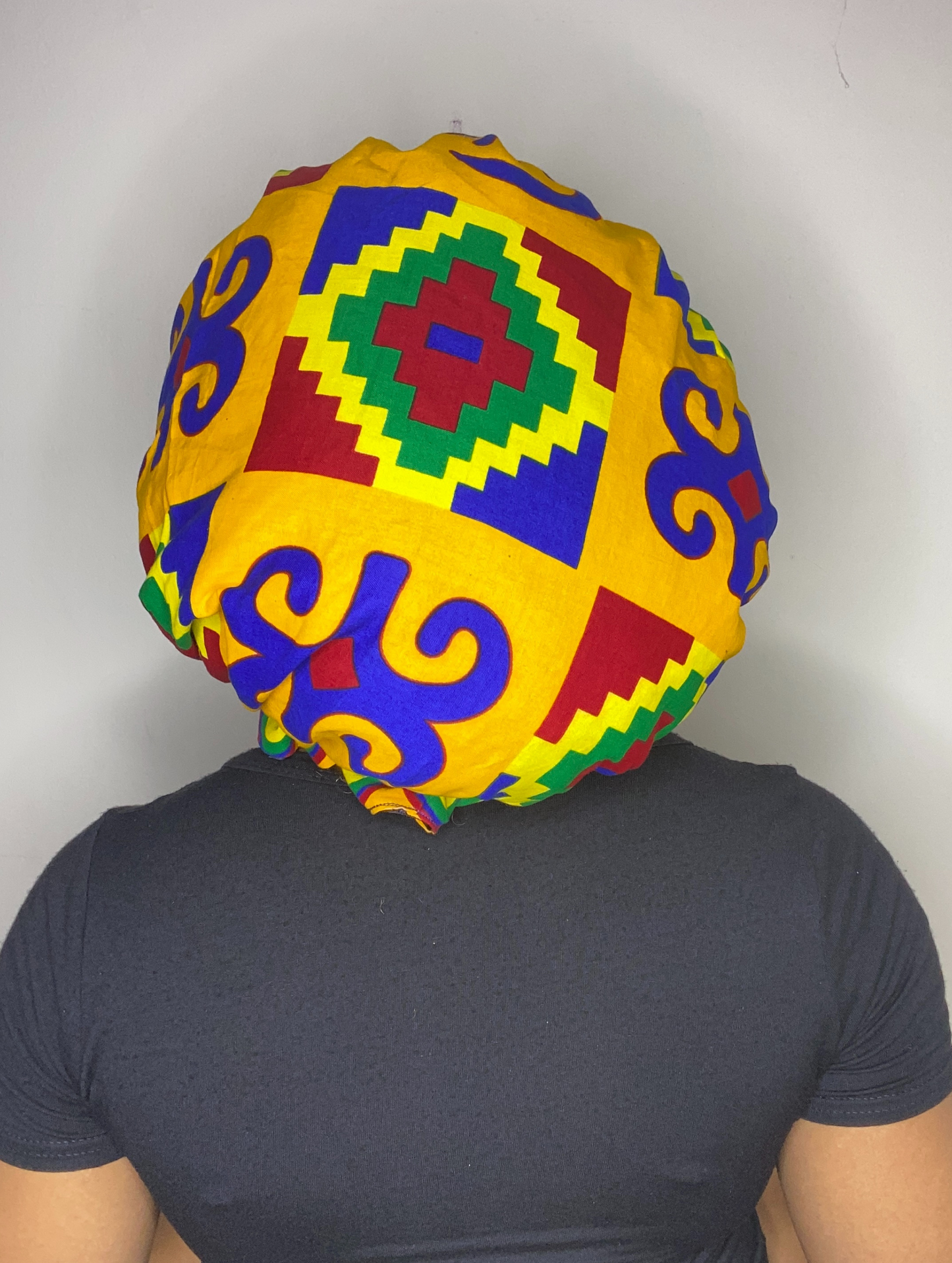 Ankara Kente African Print Satin Bonnet for Natural Hair/Braids