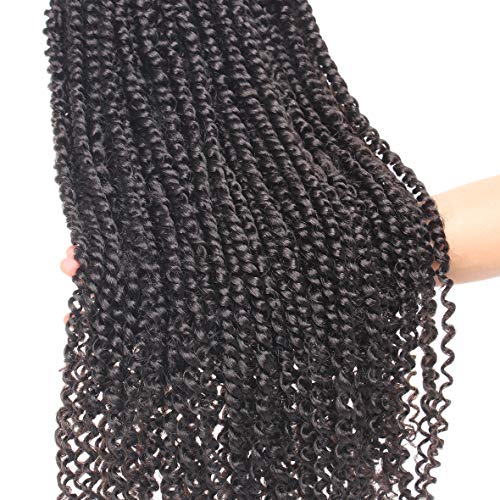 Pre Twisted Passion Twist Crochet Hair 6 Packs 15 Strands/Pack (22 Inch, Color 1B#)