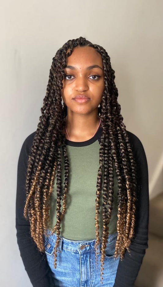 Passion Twist Hair Ombre Blonde 7 packs 22strands/Pack (18inch, T27)